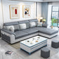 Modern Living Room 3-seat Sofa Flared Arm Sectionals with Ottoman Included Black White Clearhalo 'Furniture' 'furniture_sectionals' 'kitchen' 'kitchen_sectionals' 'Living Room Furniture' 'Sectionals' 4856892