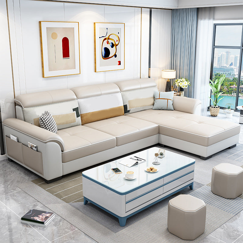 Modern Living Room 3-seat Sofa Flared Arm Sectionals with Ottoman Included Yellow Clearhalo 'Furniture' 'furniture_sectionals' 'kitchen' 'kitchen_sectionals' 'Living Room Furniture' 'Sectionals' 4856896