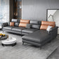 Contemporary Sofa Faux Leather Pillow Top Arm Sectional with Removable Cushions 134"L x 71"W x 35"H Leather Clearhalo 'furn' 'furn_sectionals' 'Furniture' 'furniture_sectionals' 'kitchen' 'kitchen_sectionals' 'Living Room Furniture' 'Sectionals' 4856920