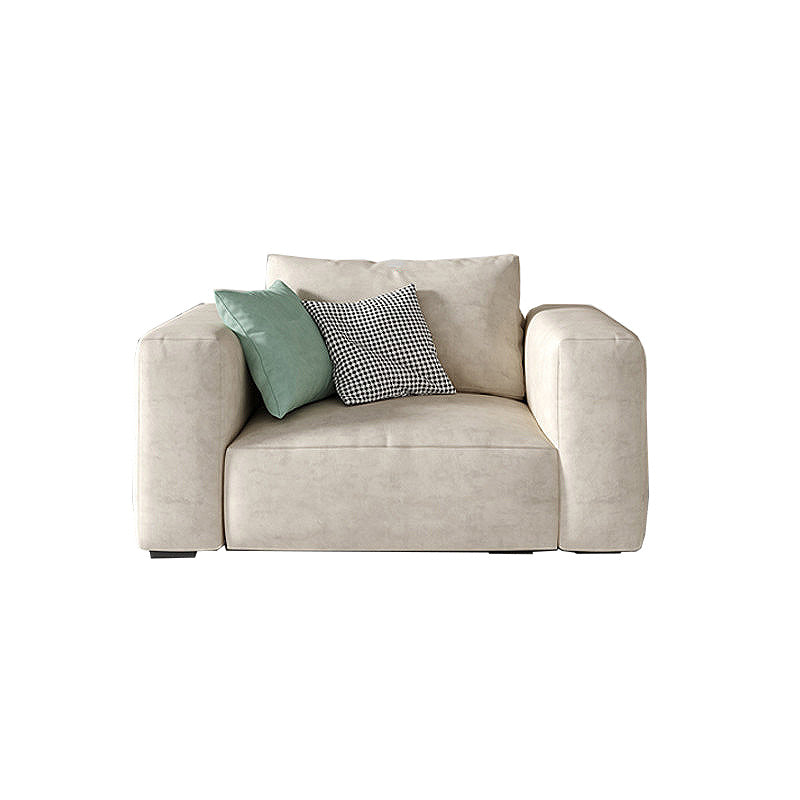 Square Arm Cream Cushion Back Sectional Contemporary Stain-Resistant Sofa Clearhalo 'furn' 'furn_sectionals' 'Furniture' 'furniture_sectionals' 'kitchen' 'kitchen_sectionals' 'Living Room Furniture' 'Sectionals' 4856938