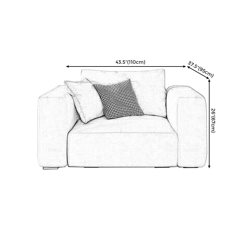 Square Arm Cream Cushion Back Sectional Contemporary Stain-Resistant Sofa Clearhalo 'furn' 'furn_sectionals' 'Furniture' 'furniture_sectionals' 'kitchen' 'kitchen_sectionals' 'Living Room Furniture' 'Sectionals' 4856948