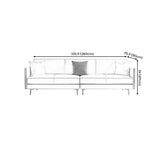 Recessed Arm Beige Cushion Back Sectional Stain-Resistant Genuine Leather Sofa Clearhalo 'furn' 'furn_sectionals' 'Furniture' 'furniture_sectionals' 'kitchen' 'kitchen_sectionals' 'Living Room Furniture' 'Sectionals' 4856964