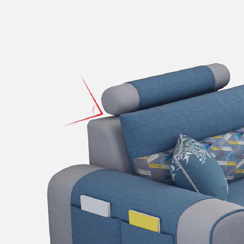 155.12"L X 92.52"W X 36.65"H Cotton Blend Sofa Removable Cushions Sectionals with Storage Clearhalo 'furn' 'furn_sectionals' 'Furniture' 'furniture_sectionals' 'kitchen' 'kitchen_sectionals' 'Living Room Furniture' 'Sectionals' 4856994