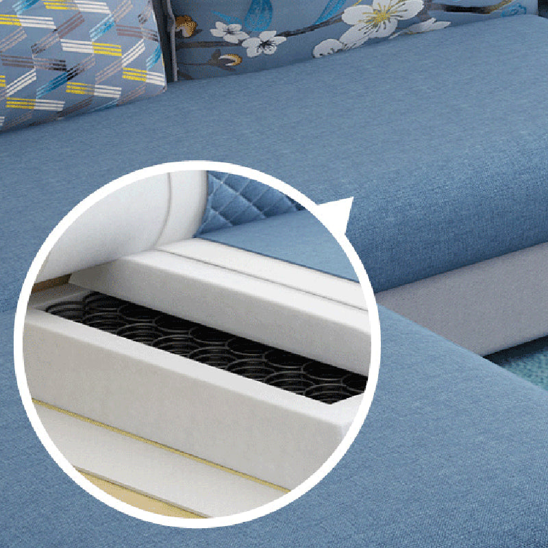 155.12"L X 92.52"W X 36.65"H Cotton Blend Sofa Removable Cushions Sectionals with Storage Clearhalo 'furn' 'furn_sectionals' 'Furniture' 'furniture_sectionals' 'kitchen' 'kitchen_sectionals' 'Living Room Furniture' 'Sectionals' 4856996