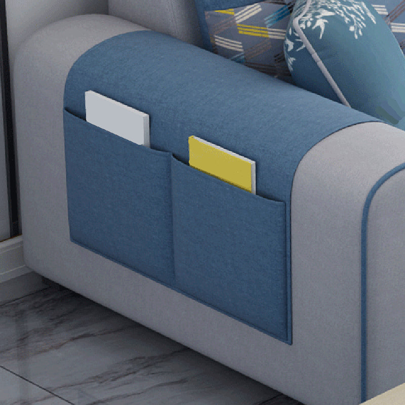 155.12"L X 92.52"W X 36.65"H Cotton Blend Sofa Removable Cushions Sectionals with Storage Clearhalo 'furn' 'furn_sectionals' 'Furniture' 'furniture_sectionals' 'kitchen' 'kitchen_sectionals' 'Living Room Furniture' 'Sectionals' 4856997