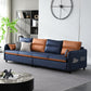 Modern Square Arm Sofa 4-Seat Couch with Pillow Back Cushions and Storage Dark Blue Clearhalo 'furn' 'furn_sofas' 'Furniture' 'furniture_sofas' 'Living Room Furniture' 'Sofa' 'sofas' 4857730