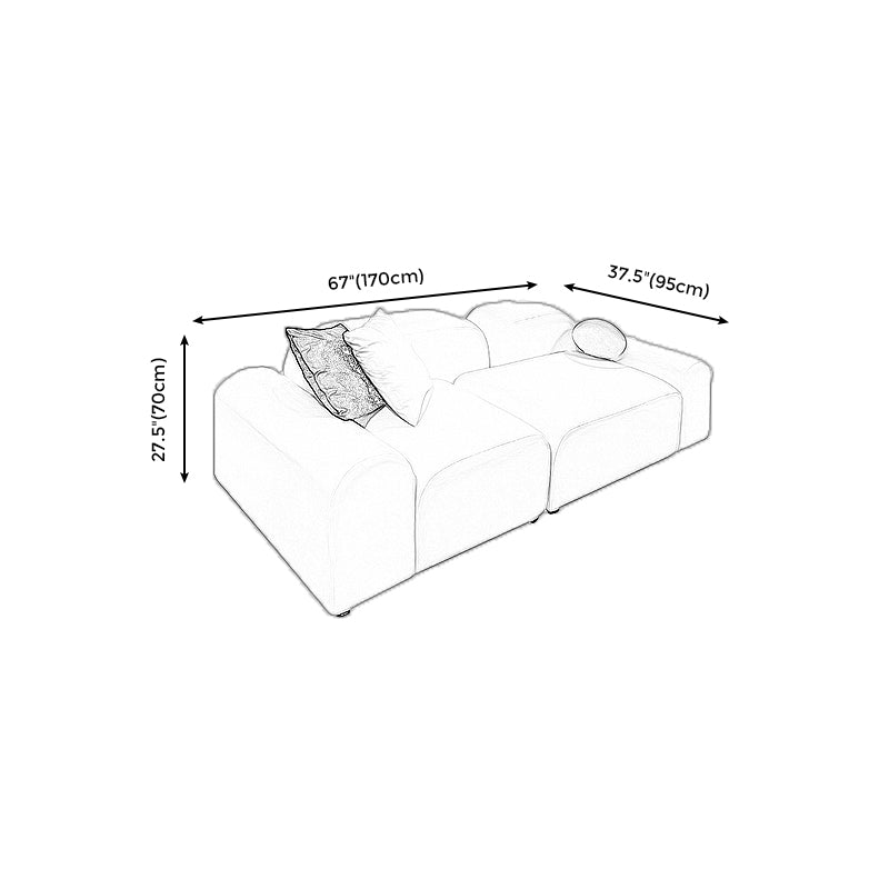Contemporary Faux Leather/Velvet Sofa White Round Arm Loveseat Clearhalo 'furn' 'furn_sofas' 'Furniture' 'furniture_sofas' 'Living Room Furniture' 'Sofa' 'sofas' 4857760