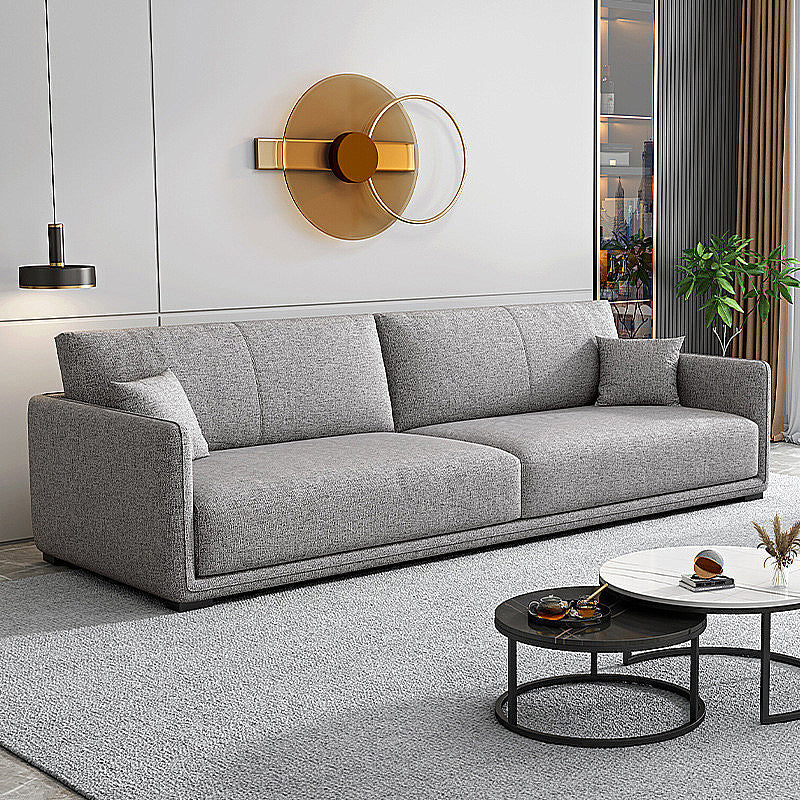 Sewn Pillow Back Sofa 29.53"H Flared Arm Couch for Living Room Light Gray Clearhalo 'furn' 'furn_sofas' 'Furniture' 'furniture_sofas' 'Living Room Furniture' 'Sofa' 'sofas' 4857808