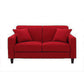Contemporary 2-seat Sofa Square Arm Settee with Removable Cushions Red Linen Clearhalo 'furn' 'furn_sofas' 'Furniture' 'furniture_sofas' 'Living Room Furniture' 'Sofa' 'sofas' 4857820