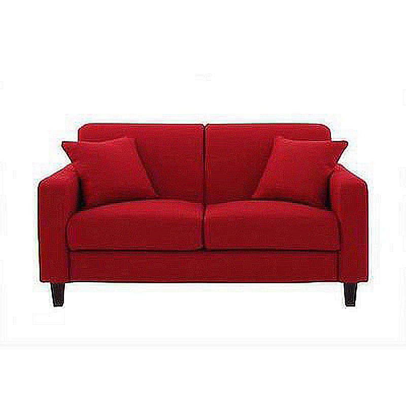 Contemporary 2-seat Sofa Square Arm Settee with Removable Cushions Red Linen Clearhalo 'furn' 'furn_sofas' 'Furniture' 'furniture_sofas' 'Living Room Furniture' 'Sofa' 'sofas' 4857820
