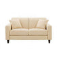 Contemporary 2-seat Sofa Square Arm Settee with Removable Cushions Off-White Linen Clearhalo 'furn' 'furn_sofas' 'Furniture' 'furniture_sofas' 'Living Room Furniture' 'Sofa' 'sofas' 4857821