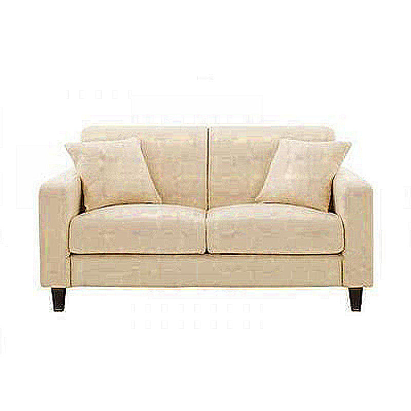 Contemporary 2-seat Sofa Square Arm Settee with Removable Cushions Off-White Linen Clearhalo 'furn' 'furn_sofas' 'Furniture' 'furniture_sofas' 'Living Room Furniture' 'Sofa' 'sofas' 4857821