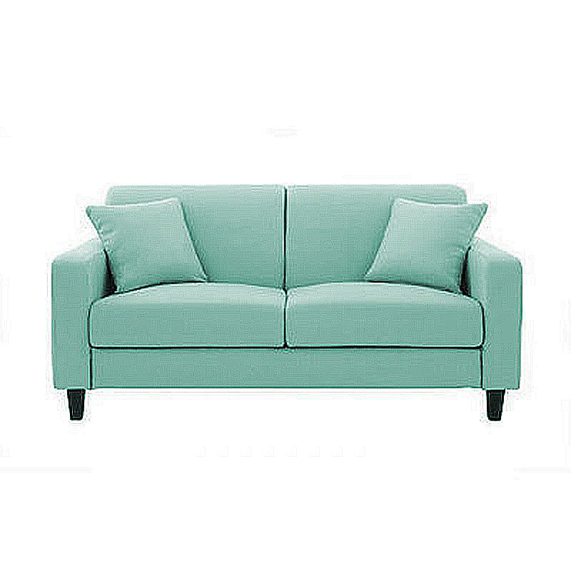 Contemporary 2-seat Sofa Square Arm Settee with Removable Cushions Lake Blue Linen Clearhalo 'furn' 'furn_sofas' 'Furniture' 'furniture_sofas' 'Living Room Furniture' 'Sofa' 'sofas' 4857828