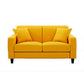Contemporary 2-seat Sofa Square Arm Settee with Removable Cushions Yellow Linen Clearhalo 'furn' 'furn_sofas' 'Furniture' 'furniture_sofas' 'Living Room Furniture' 'Sofa' 'sofas' 4857829
