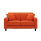 Contemporary 2-seat Sofa Square Arm Settee with Removable Cushions Orange Linen Clearhalo 'furn' 'furn_sofas' 'Furniture' 'furniture_sofas' 'Living Room Furniture' 'Sofa' 'sofas' 4857831