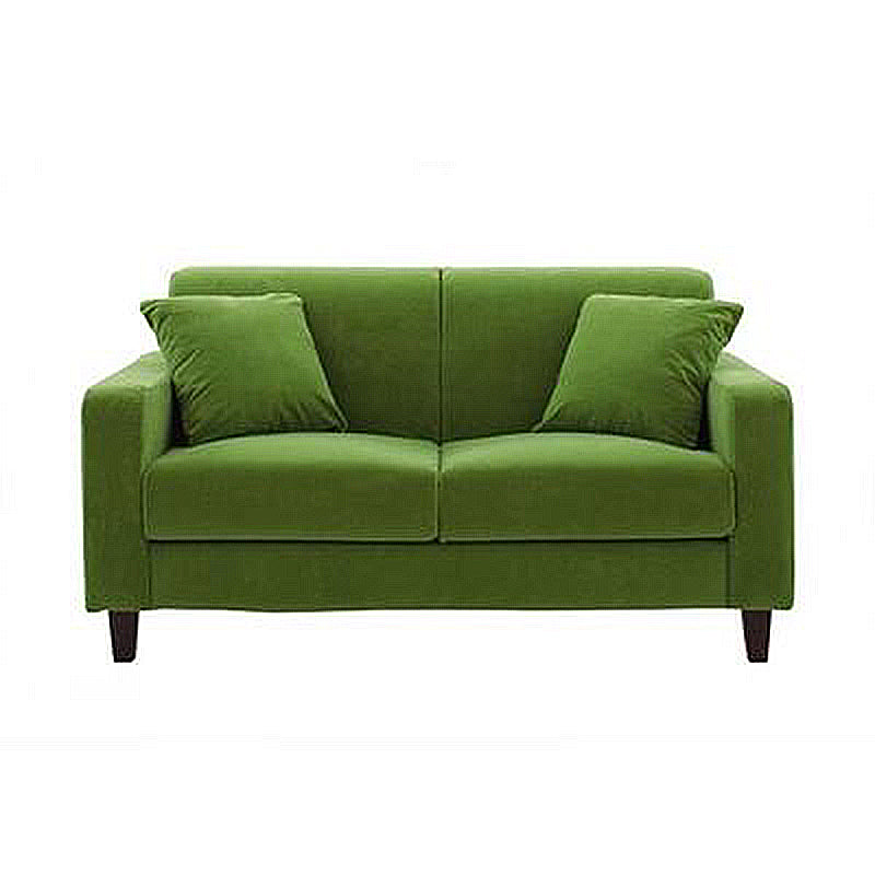 Contemporary 2-seat Sofa Square Arm Settee with Removable Cushions Olive Green Velvet Clearhalo 'furn' 'furn_sofas' 'Furniture' 'furniture_sofas' 'Living Room Furniture' 'Sofa' 'sofas' 4857837