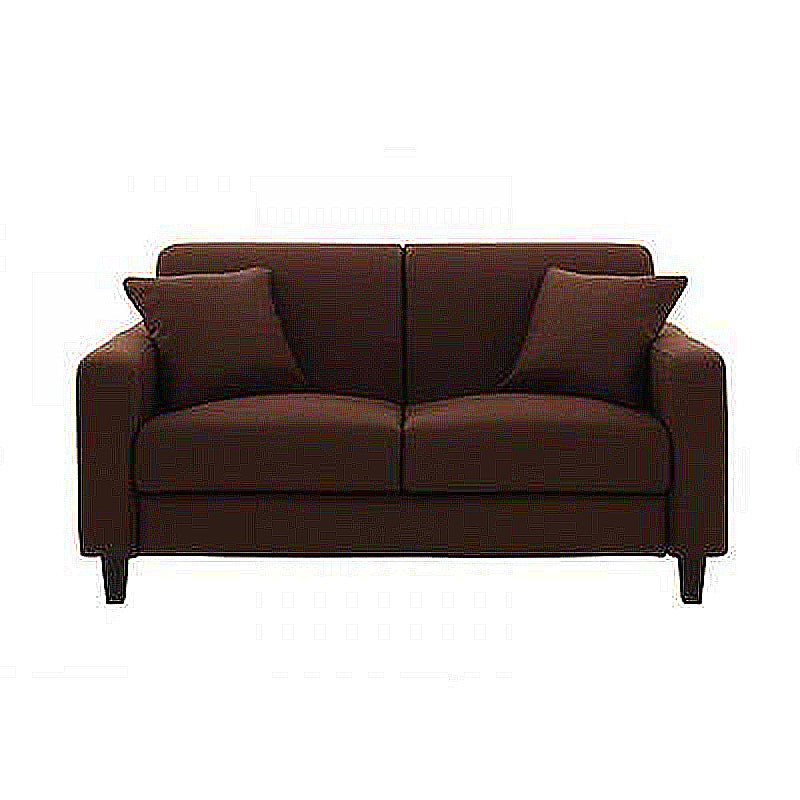 Contemporary 2-seat Sofa Square Arm Settee with Removable Cushions Dark Coffee Linen Clearhalo 'furn' 'furn_sofas' 'Furniture' 'furniture_sofas' 'Living Room Furniture' 'Sofa' 'sofas' 4857841