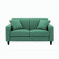 Contemporary 2-seat Sofa Square Arm Settee with Removable Cushions Blackish Green Linen Clearhalo 'furn' 'furn_sofas' 'Furniture' 'furniture_sofas' 'Living Room Furniture' 'Sofa' 'sofas' 4857842