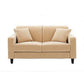 Contemporary 2-seat Sofa Square Arm Settee with Removable Cushions Beige Velvet Clearhalo 'furn' 'furn_sofas' 'Furniture' 'furniture_sofas' 'Living Room Furniture' 'Sofa' 'sofas' 4857843