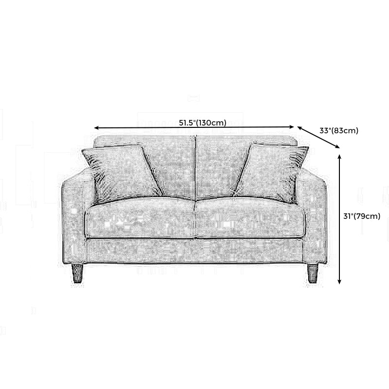 Contemporary 2-seat Sofa Square Arm Settee with Removable Cushions Clearhalo 'furn' 'furn_sofas' 'Furniture' 'furniture_sofas' 'Living Room Furniture' 'Sofa' 'sofas' 4857845