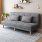 Armless Tight Back Bed Settee Cotton Blend and Faux Leather Sofa Bed Light Gray Cotton Blend Clearhalo 'furn' 'furn_sofas' 'Furniture' 'furniture_sofas' 'Living Room Furniture' 'Sofa' 'sofas' 4857858