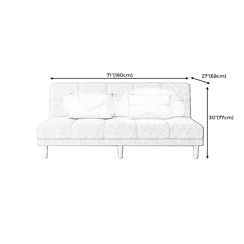 Armless Tight Back Bed Settee Cotton Blend and Faux Leather Sofa Bed Clearhalo 'furn' 'furn_sofas' 'Furniture' 'furniture_sofas' 'Living Room Furniture' 'Sofa' 'sofas' 4857871