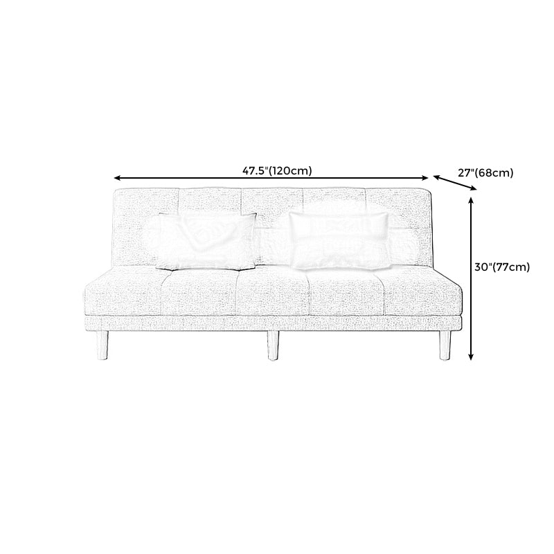 Armless Tight Back Bed Settee Cotton Blend and Faux Leather Sofa Bed Clearhalo 'furn' 'furn_sofas' 'Furniture' 'furniture_sofas' 'Living Room Furniture' 'Sofa' 'sofas' 4857873