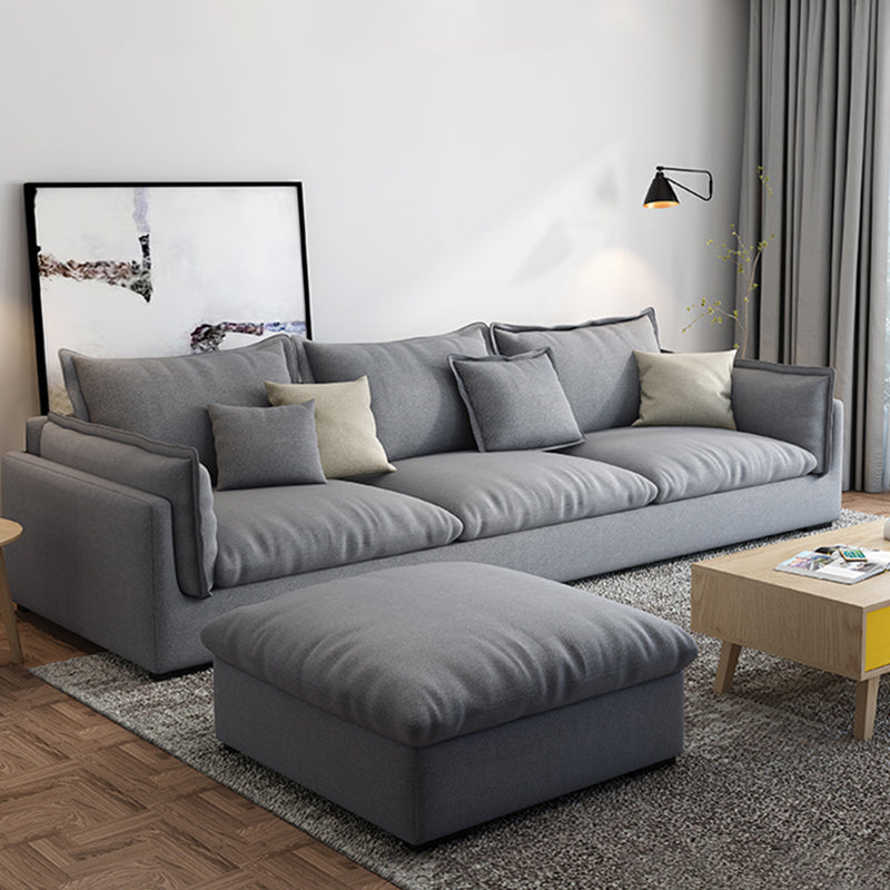 Contemporary Stationary Living Room Couch Gray Pillow Top Arm Sofa 83"L x 35"W x 27"H Cotton Clearhalo 'furn' 'furn_sofas' 'Furniture' 'furniture_sofas' 'Living Room Furniture' 'Sofa' 'sofas' 4857874