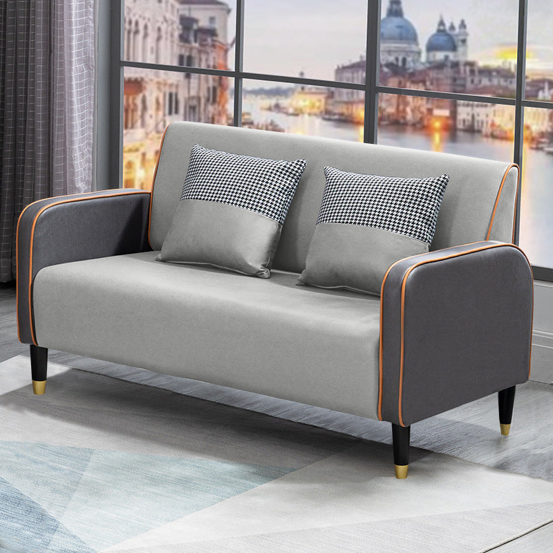 Scandinavian Tight Back Loveseat Square Arm Sofa for Apartment Dark Grey Light Grey Clearhalo 'furn' 'furn_sofas' 'Furniture' 'furniture_sofas' 'Living Room Furniture' 'Sofa' 'sofas' 4857897