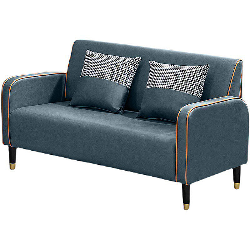 Scandinavian Tight Back Sofa Square Arm Loveseat with 4 Wooden Legs 44"L x 25"W x 29"H Blue Clearhalo 'furn' 'furn_sofas' 'Furniture' 'furniture_sofas' 'Living Room Furniture' 'Sofa' 'sofas' 4857968