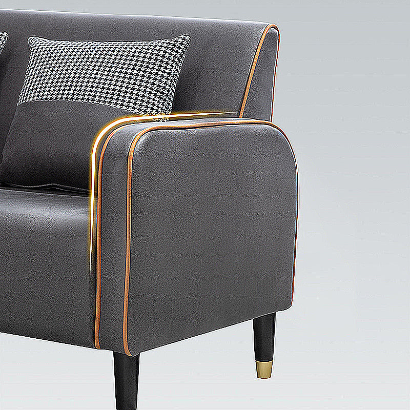 Scandinavian Tight Back Sofa Square Arm Loveseat with 4 Wooden Legs Clearhalo 'furn' 'furn_sofas' 'Furniture' 'furniture_sofas' 'Living Room Furniture' 'Sofa' 'sofas' 4857970