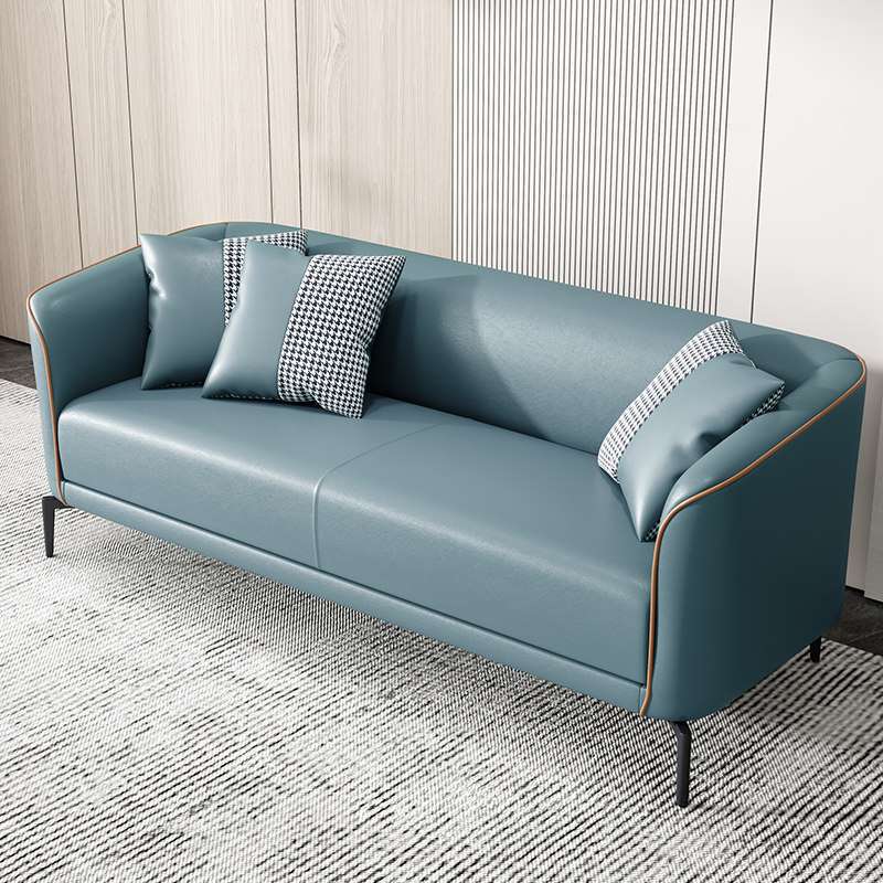 Scandinavian Tight Back Sofa Tuxedo Arm Couch for Living Room Blue Clearhalo 'furn' 'furn_sofas' 'Furniture' 'furniture_sofas' 'Living Room Furniture' 'Sofa' 'sofas' 4857990