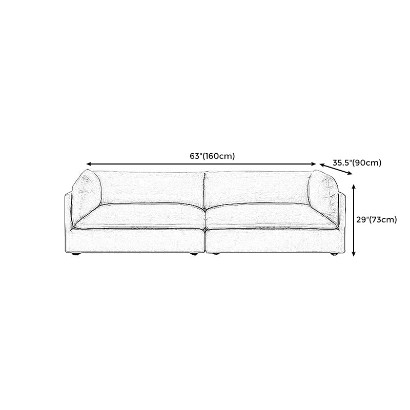 Pillow Top Arm Loveseat Sponge/Down Filled Cushions Sofa with Loose Back Clearhalo 'furn' 'furn_sofas' 'Furniture' 'furniture_sofas' 'Living Room Furniture' 'Sofa' 'sofas' 4858030