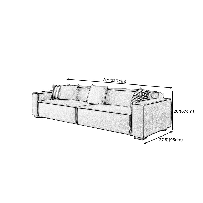 Sewn Pillow Back Settee Square Arm Sofa Couch in Black for Living Room Clearhalo 'furn' 'furn_sofas' 'Furniture' 'furniture_sofas' 'Living Room Furniture' 'Sofa' 'sofas' 4858043
