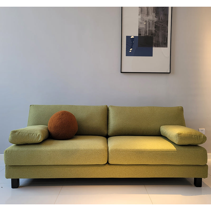 Contemporary Faux Leather/Cotton Blend Loveseat Pillow Top Arm Sofa Green Clearhalo 'furn' 'furn_sofas' 'Furniture' 'furniture_sofas' 'Living Room Furniture' 'Sofa' 'sofas' 4858048