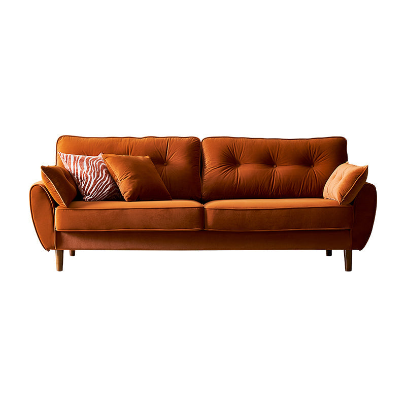 Contemporary Pillow Top Arm Sofa Loose Back Velvet Couch for Living Room Clearhalo 'furn' 'furn_sofas' 'Furniture' 'furniture_sofas' 'Living Room Furniture' 'Sofa' 'sofas' 4858066