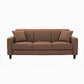 Contemporary Velvet/Linen Couch Square Arm Sofa with Loose Back Light Coffee Linen Clearhalo 'furn' 'furn_sofas' 'Furniture' 'furniture_sofas' 'Living Room Furniture' 'Sofa' 'sofas' 4858086
