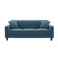 Contemporary Velvet/Linen Couch Square Arm Sofa with Loose Back Blue Velvet Clearhalo 'furn' 'furn_sofas' 'Furniture' 'furniture_sofas' 'Living Room Furniture' 'Sofa' 'sofas' 4858091