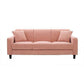 Contemporary Velvet/Linen Couch Square Arm Sofa with Loose Back Pink Velvet Clearhalo 'furn' 'furn_sofas' 'Furniture' 'furniture_sofas' 'Living Room Furniture' 'Sofa' 'sofas' 4858093