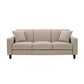 Contemporary Velvet/Linen Couch Square Arm Sofa with Loose Back Light Gray Linen Clearhalo 'furn' 'furn_sofas' 'Furniture' 'furniture_sofas' 'Living Room Furniture' 'Sofa' 'sofas' 4858094