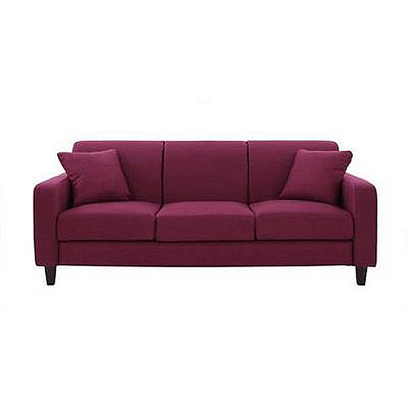 Contemporary Velvet/Linen Couch Square Arm Sofa with Loose Back Grape Linen Clearhalo 'furn' 'furn_sofas' 'Furniture' 'furniture_sofas' 'Living Room Furniture' 'Sofa' 'sofas' 4858095