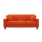 Contemporary Velvet/Linen Couch Square Arm Sofa with Loose Back Orange Red Linen Clearhalo 'furn' 'furn_sofas' 'Furniture' 'furniture_sofas' 'Living Room Furniture' 'Sofa' 'sofas' 4858096