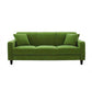 Contemporary Velvet/Linen Couch Square Arm Sofa with Loose Back Army Green Velvet Clearhalo 'furn' 'furn_sofas' 'Furniture' 'furniture_sofas' 'Living Room Furniture' 'Sofa' 'sofas' 4858097