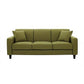 Contemporary Velvet/Linen Couch Square Arm Sofa with Loose Back Green Linen Clearhalo 'furn' 'furn_sofas' 'Furniture' 'furniture_sofas' 'Living Room Furniture' 'Sofa' 'sofas' 4858099