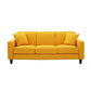 Contemporary Velvet/Linen Couch Square Arm Sofa with Loose Back Yellow Linen Clearhalo 'furn' 'furn_sofas' 'Furniture' 'furniture_sofas' 'Living Room Furniture' 'Sofa' 'sofas' 4858100