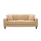 Contemporary Velvet/Linen Couch Square Arm Sofa with Loose Back Beige Velvet Clearhalo 'furn' 'furn_sofas' 'Furniture' 'furniture_sofas' 'Living Room Furniture' 'Sofa' 'sofas' 4858101