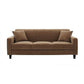 Contemporary Velvet/Linen Couch Square Arm Sofa with Loose Back Light Coffee Velvet Clearhalo 'furn' 'furn_sofas' 'Furniture' 'furniture_sofas' 'Living Room Furniture' 'Sofa' 'sofas' 4858102