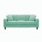Contemporary Velvet/Linen Couch Square Arm Sofa with Loose Back Lake Green Linen Clearhalo 'furn' 'furn_sofas' 'Furniture' 'furniture_sofas' 'Living Room Furniture' 'Sofa' 'sofas' 4858103