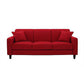 Contemporary Velvet/Linen Couch Square Arm Sofa with Loose Back Red Linen Clearhalo 'furn' 'furn_sofas' 'Furniture' 'furniture_sofas' 'Living Room Furniture' 'Sofa' 'sofas' 4858104