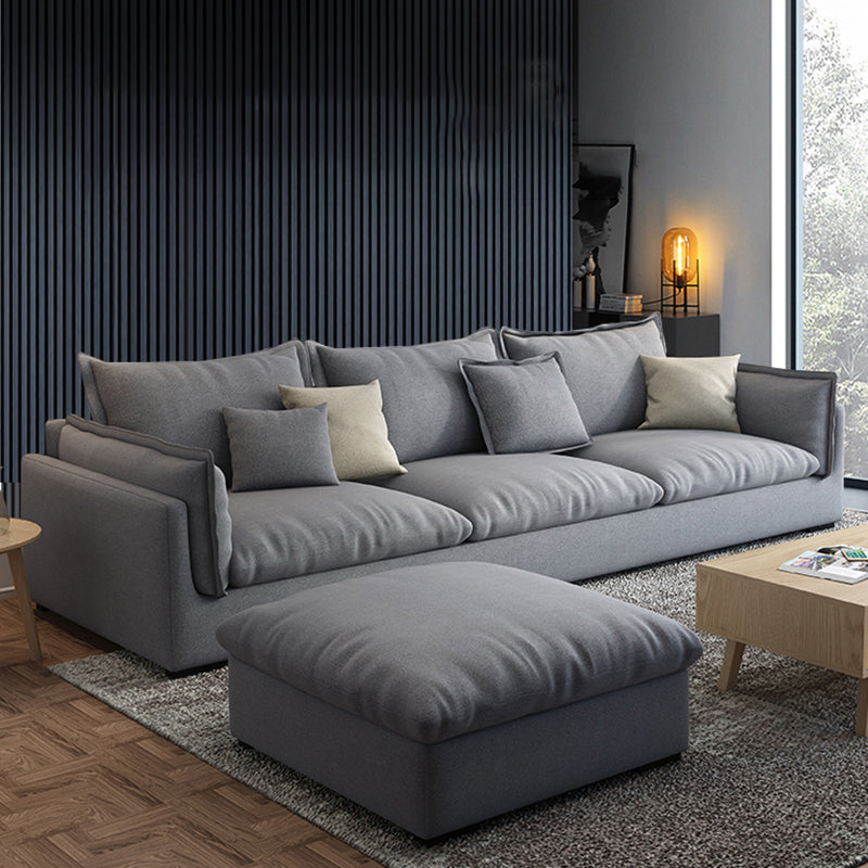 Living Room Gray Stationary Sofa Recessed Arm Standard Cushions Couch Clearhalo 'furn' 'furn_sofas' 'Furniture' 'furniture_sofas' 'Living Room Furniture' 'Sofa' 'sofas' 4858109